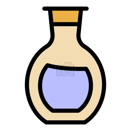 Ilustración de Jarra de aceite de soja icono contorno vector. Comida de soja. Color de la planta de leche plana - Imagen libre de derechos