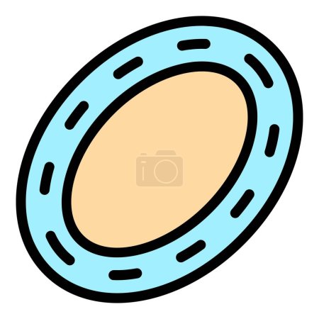 Illustration for Oval racetrack icon outline vector. Start circuit. Car road color flat - Royalty Free Image