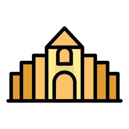 Ilustración de Ciudad icono icono contorno vector. Mundialmente famoso. Arquitectura de viaje color plano - Imagen libre de derechos
