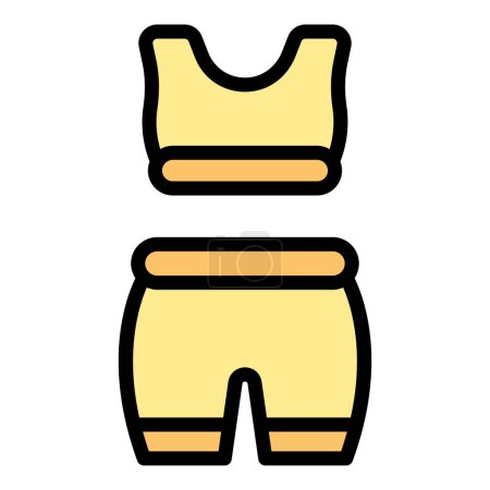 Ilustración de Salvavidas traje de baño icono contorno vector. Agua de seguridad. Rescate océano color plano - Imagen libre de derechos