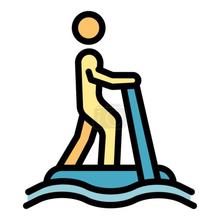 Ilustración de Icono de chorro de mar contorno vector. Seguridad del agua. Color del chaleco salvavidas plano - Imagen libre de derechos