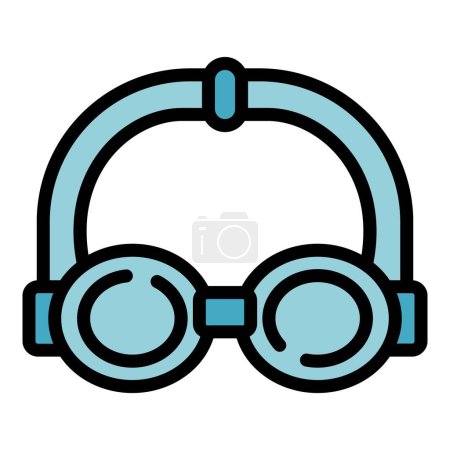 Ilustración de Gafas de natación icono contorno vector. Guardia de niños. Equipo oceánico color plano - Imagen libre de derechos