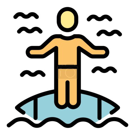 Illustration for Safety surf icon outline vector. Water life. Beach guard color flat - Royalty Free Image