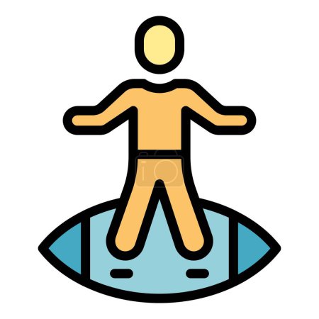 Illustration for Guard surf icon outline vector. Safety water. Beach lifeguard color flat - Royalty Free Image
