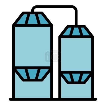 Illustration for Milk tank icon outline vector. Cow cattle. Farm breed color flat - Royalty Free Image