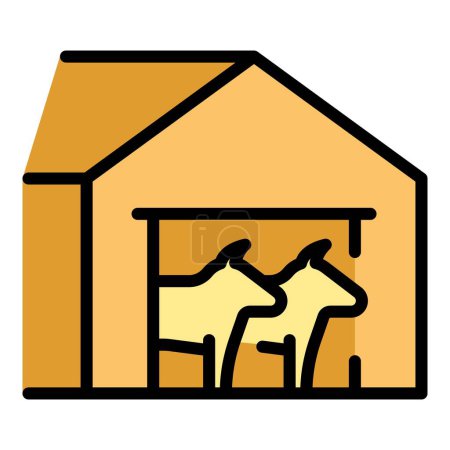 Illustration for Farm cow icon outline vector. Breed animal. Milk calf color flat - Royalty Free Image