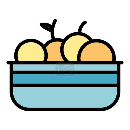 Téléchargez les illustrations : Icône de fruits brésilien vecteur contour. Plat cuit. Viande bahia couleur plat - en licence libre de droit