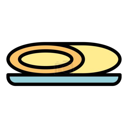 Téléchargez les illustrations : Vecteur de contour d'icône de plat cuit. La nourriture brésilienne. Viande bahia couleur plat - en licence libre de droit