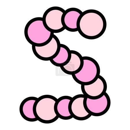 Ilustración de Tapeworm icono contorno vector. Gusano de jardín. Suelo animal color plano - Imagen libre de derechos