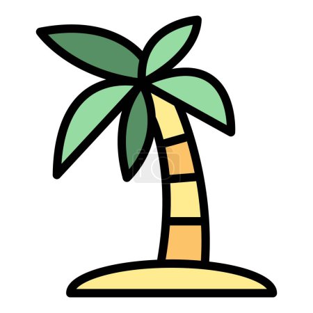 Desert palm tree icon outline vector. Arab camel. Camp arabic color flat