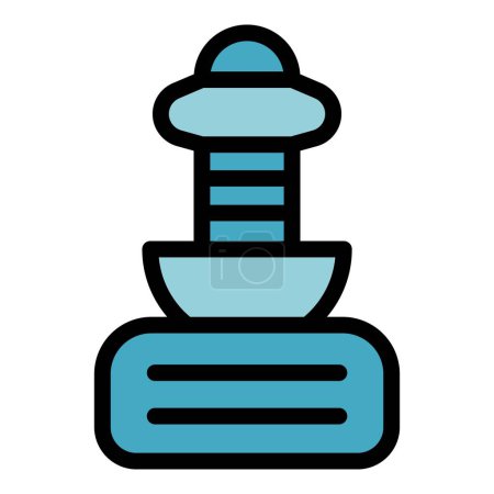 Illustration for Kyoto monument icon outline vector. Tower temple. Japan castle color flat - Royalty Free Image