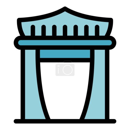 Illustration for Kyoto arch icon outline vector. City tower. Tokyo autumn color flat - Royalty Free Image