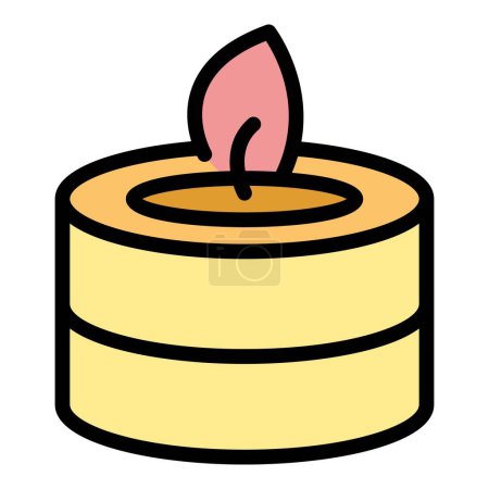 Illustration for Small candle icon outline vector. Class craft. Create decorate color flat - Royalty Free Image
