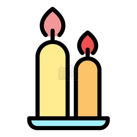 Illustration for Wax candles icon outline vector. Making artist. Candle factory color flat - Royalty Free Image