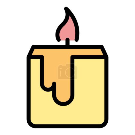 Illustration for Class candle icon outline vector. Massage making. Create decorate color flat - Royalty Free Image