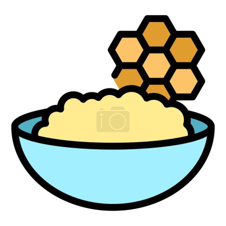 Illustration for Wax bowl icon outline vector. Candle making. Factory craft color flat - Royalty Free Image