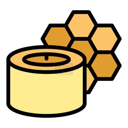 Illustration for Candle wax natural icon outline vector. Automation class. Chemical propolis color flat - Royalty Free Image