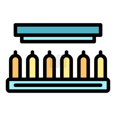 Illustration for Candle factory line icon outline vector. Workshop making. Create decorate color flat - Royalty Free Image