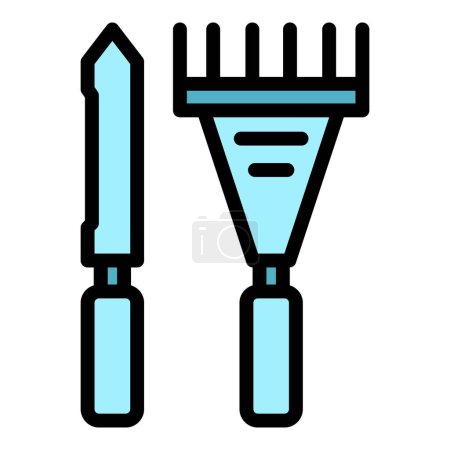 Illustration for Candle making line icon outline vector. Craft class. Interior class color flat - Royalty Free Image