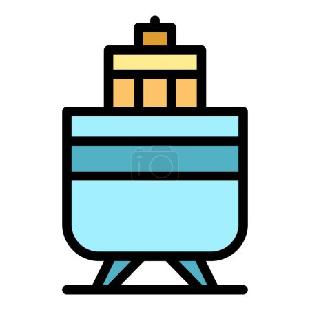 Illustration for Class candle icon outline vector. Workshop making. Chemical box color flat - Royalty Free Image