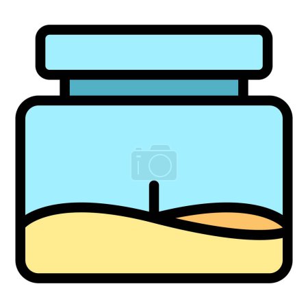 Illustration for Wax jar candle icon outline vector. Making workshop. Class decorate color flat - Royalty Free Image