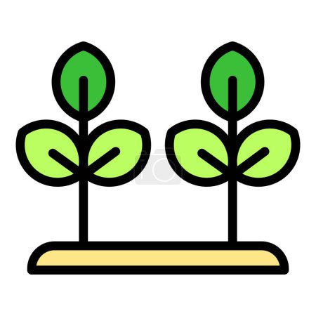 Illustration for Belarus plant icon outline vector. Map country. Nature border color flat - Royalty Free Image
