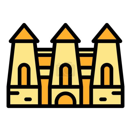 Illustration for Belarus fortresses icon outline vector. Map tourism. Country landmark color flat - Royalty Free Image