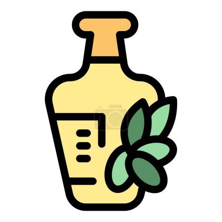 Téléchargez les illustrations : Croatie bouteille d'huile d'olive icône contour vecteur. Point de repère maritime. Carte ville couleur plat - en licence libre de droit