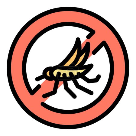 Ilustración de Control mosquito icono contorno vector. Aerosol de insectos. Lindo color de prevención plana - Imagen libre de derechos