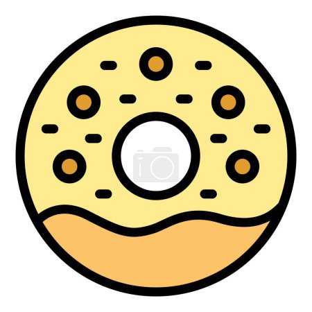 Ilustración de Donut icono contorno vector. Menú de comida. Japón rollo de color plano - Imagen libre de derechos