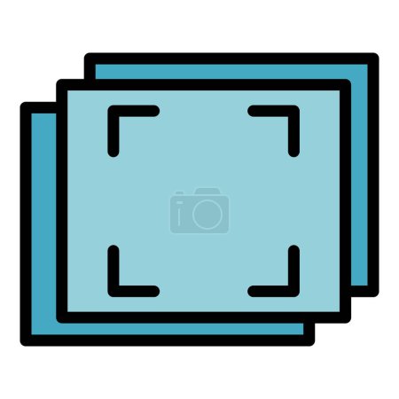 Illustration for Screenshot icon outline vector. Screen image. Zoom phone color flat - Royalty Free Image