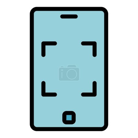 Illustration for Smartphone snapshot icon outline vector. Camera screenshot. Button screen color flat - Royalty Free Image