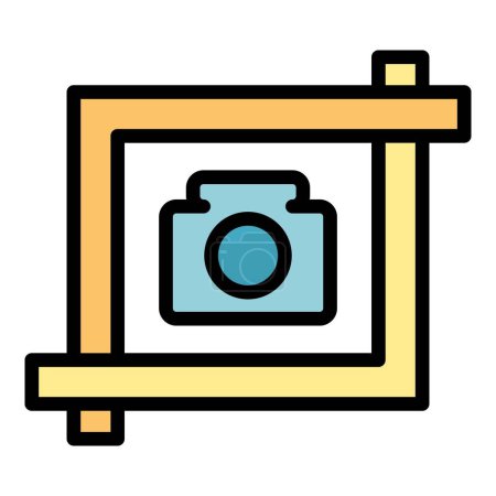 Illustration for Frame capture icon outline vector. Screen image. Face shoot color flat - Royalty Free Image