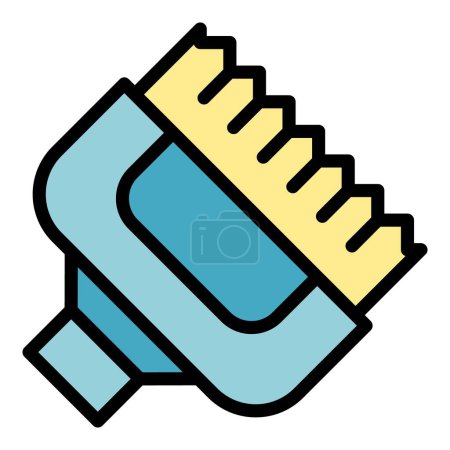 Illustration for Car wash brush icon outline vector. Auto service. Mat tire color flat - Royalty Free Image