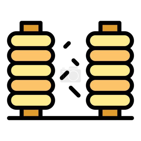 Illustration for Cleaner brush pillar icon outline vector. Clean window. Pressure service color flat - Royalty Free Image