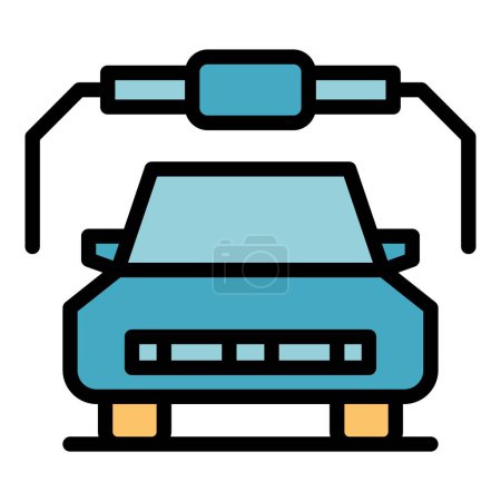 Illustration for Auto wash icon outline vector. Service pressure. Window foam color flat - Royalty Free Image