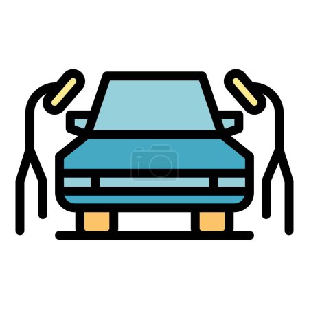 Illustration for Clean car window icon outline vector. Wash pressure. Auto foam color flat - Royalty Free Image