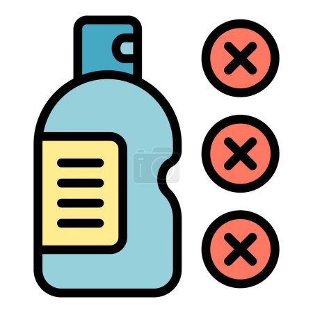 Illustration for Defective spray icon outline vector. Safety control. Consumer electronic color flat - Royalty Free Image