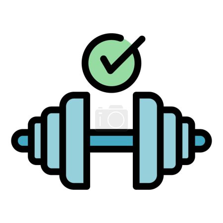 Illustration for Fitness dumbbell icon outline vector. Diet food. Natural nutrition color flat - Royalty Free Image