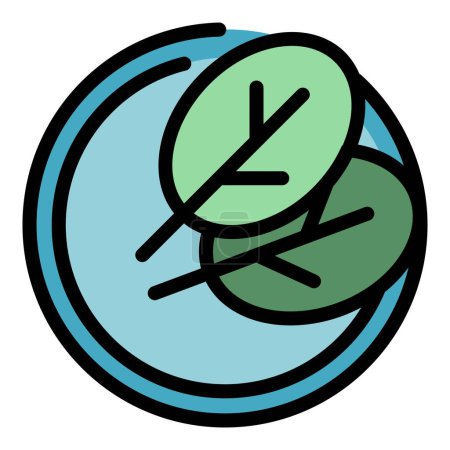 Illustration for Leaf diet icon outline vector. Organic food. Health salad color flat - Royalty Free Image