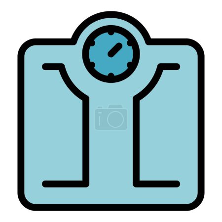 Illustration for Diet scales icon outline vector. Oil eating. Natural organic color flat - Royalty Free Image