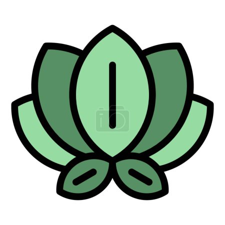 Illustration for Lotus flower icon outline vector. Natural oil. Diet food color flat - Royalty Free Image