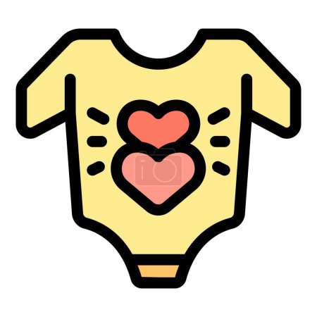 Ilustración de Bebé icono de tela contorno vector. Educación infantil. Niña niñera color plano - Imagen libre de derechos