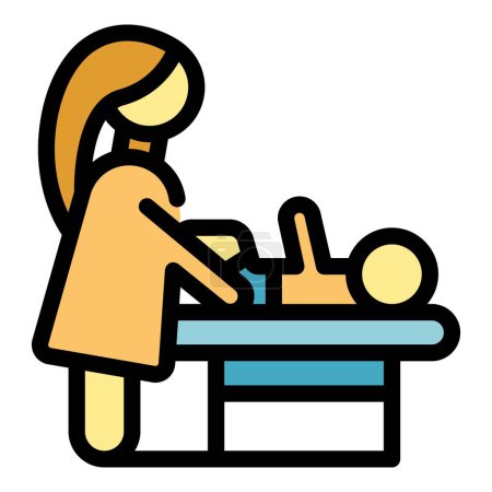 Ilustración de Icono de cuidado del bebé contorno vector. Educación infantil. Servicio de cuidado de color plano - Imagen libre de derechos