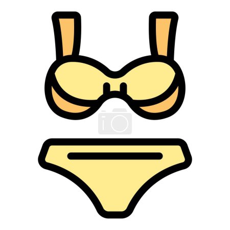 Illustration for Swimwear icon outline vector. Water ski. Surfer boat color flat - Royalty Free Image