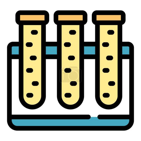 Illustration for Collagen test tube icon outline vector. Gel skincare. Skin cosmetic color flat - Royalty Free Image
