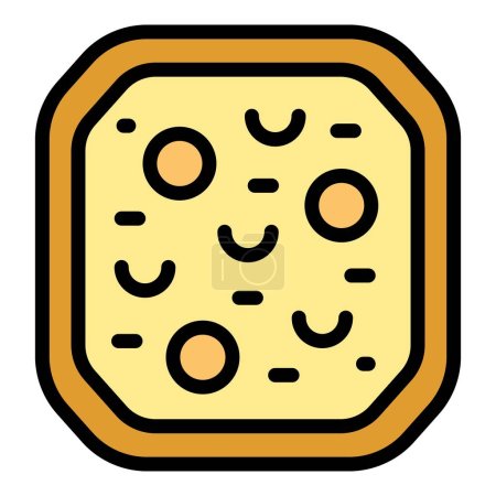 Menu khachapuri icon outline vector. Food bread. Cuisine cooking color flat