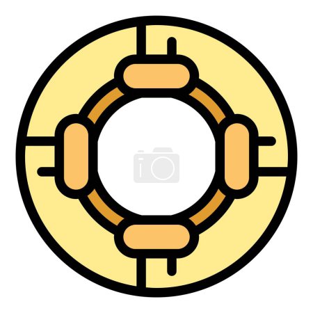 Illustration for Lifebuoy icon outline vector. Coast guard. Sea rescue color flat - Royalty Free Image