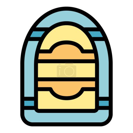 Illustration for Sea boat icon outline vector. Emergency guard. Coast rescue color flat - Royalty Free Image