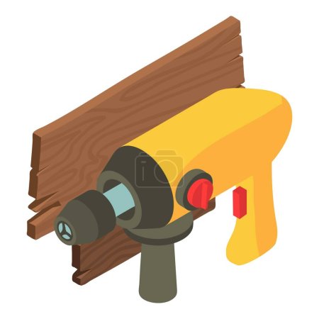 Illustration for Electro equipment icon isometric vector. modern electric drill instrument icon. Drill tool, construction and repair work - Royalty Free Image